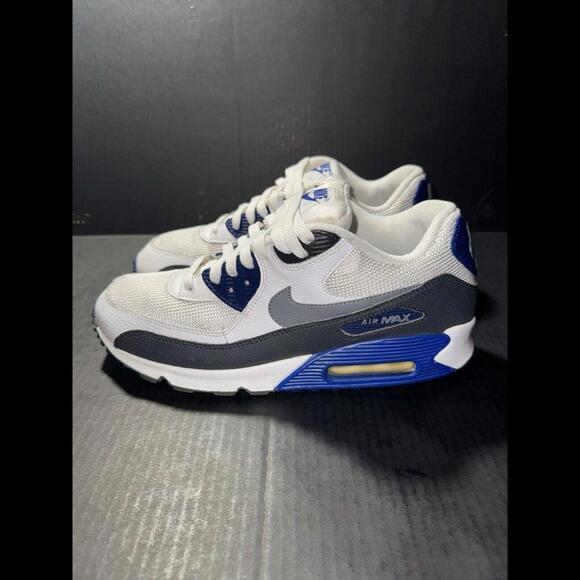 Nike Air Max 90 Essential White Deep Royal 537384-104 Sz 9.5 - Picture 5 of 9